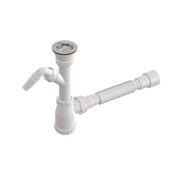 Sifon butelie pentru lavoar, cu drenaj demontabil de 65mm*11/2" și evacuare mașina spălat, 800mm*40/50mm